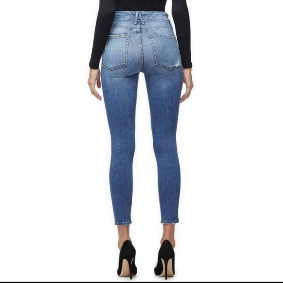Good American Good Legs Crop Stud Hem Skinny jeans excellent Size 4 / 27 - Picture 7 of 9